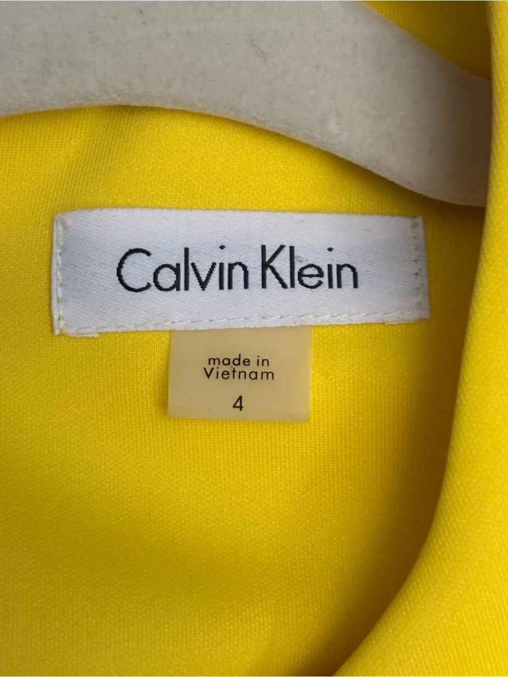 Calvin Klein Bright Yellow Sleeveless Sheath Dress, Size 4 - Picture 3 of 9